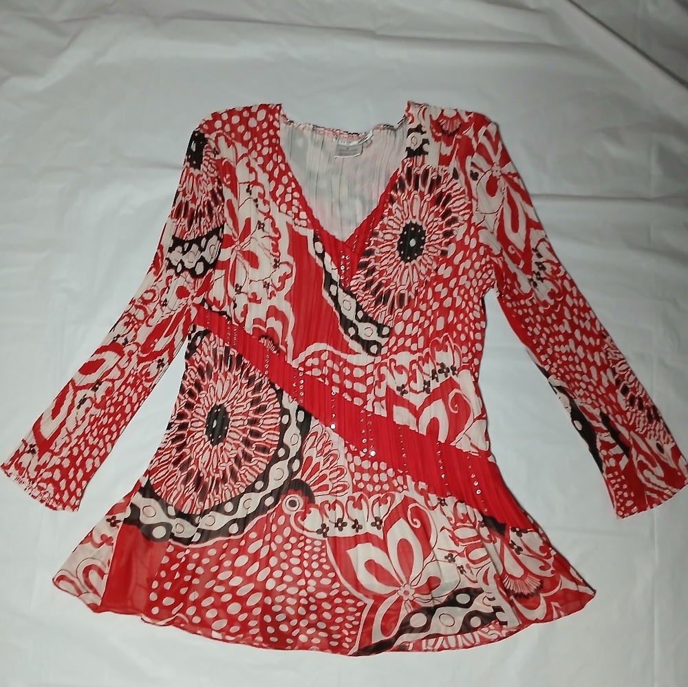 Red Floral Women's Top